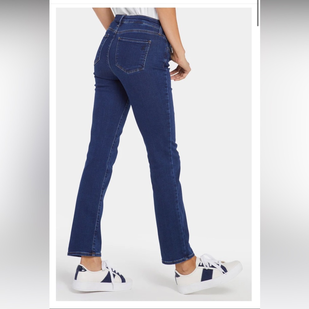 NYDJ Women's Mid Rise Sheri Slim Fit Skinny Jeans Dark Wash Blue Size 14W - Picture 2 of 12